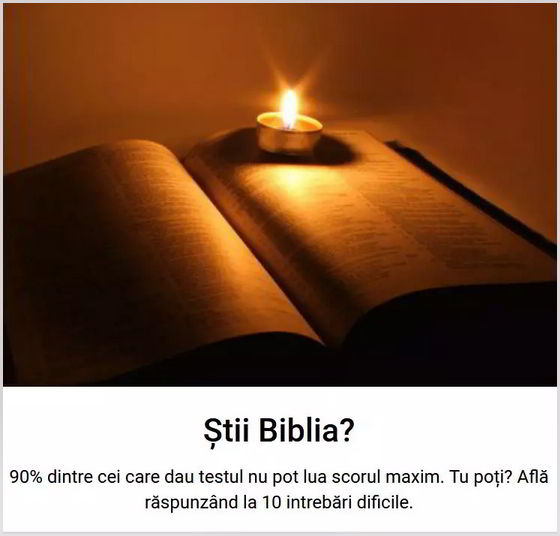 test cunostinte biblie