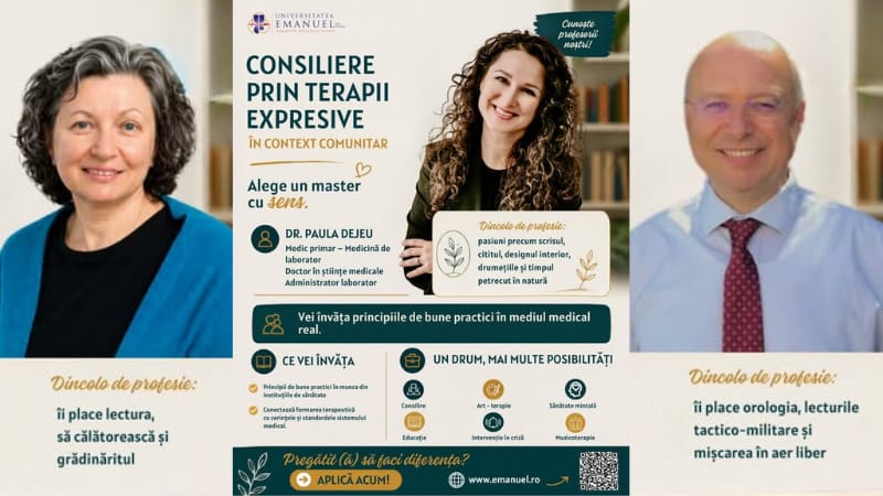 Admitere la masterul de terapii expresive la Universitatea Emanuel din Oradea